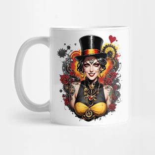 Steampunk Gothic Bohemian girl retro vintage floral poster Mug